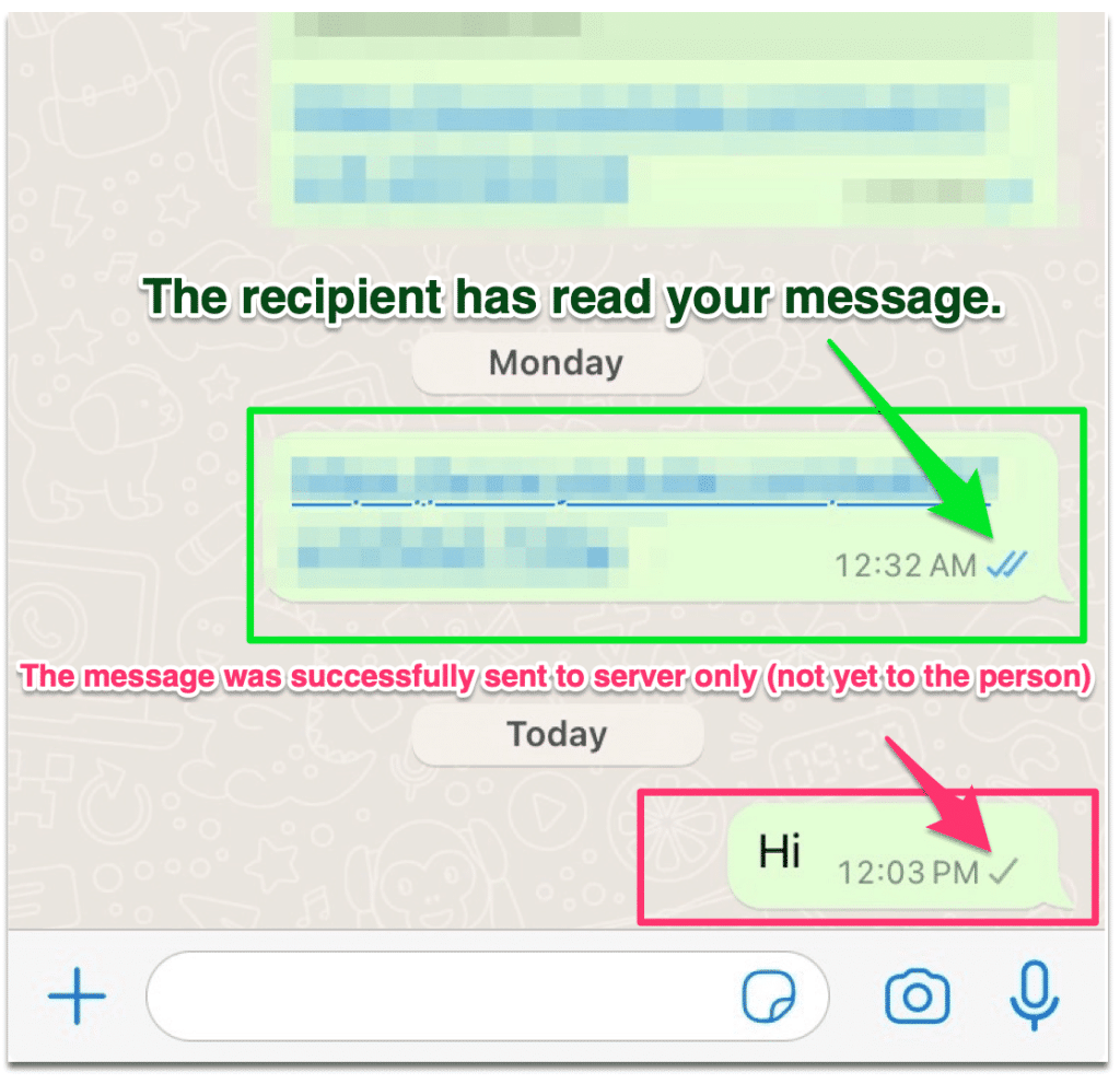 Example of a blocked message