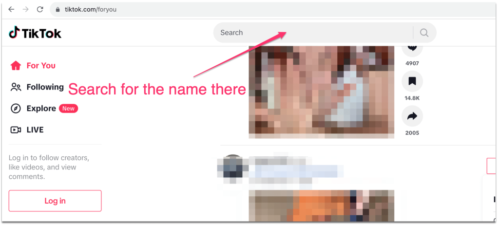Searching TikTok